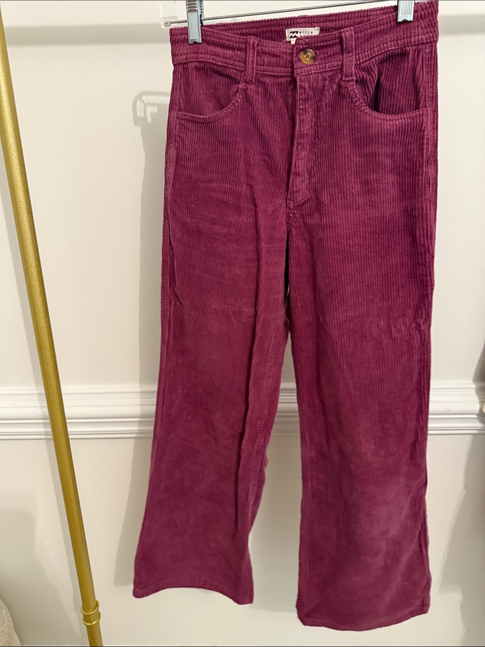 Women’s Corduroy Wide-Leg Jeans in Berry